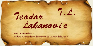 Teodor Lakanović vizit kartica